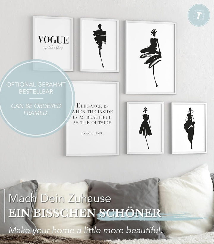 Papierschmiede® XL Mood Poster Set Coco Shapes, Bilder Wohnzimmer Deko Schlafzimmer, 2x DIN A2 (ca.