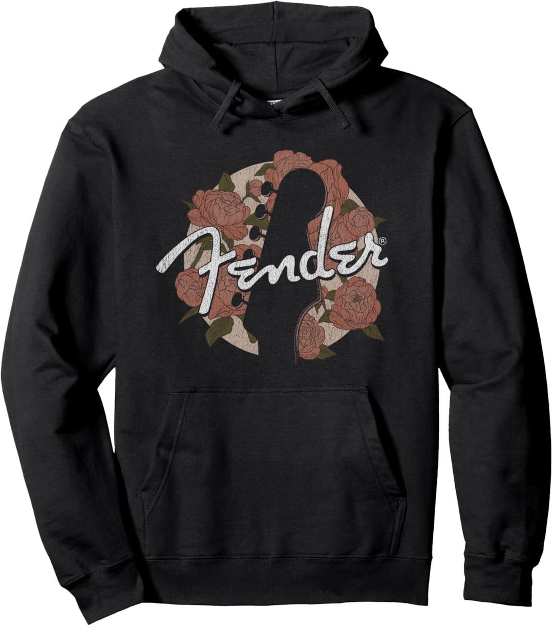 Fender Floral Circle Guitar Silhouette Pullover Hoodie