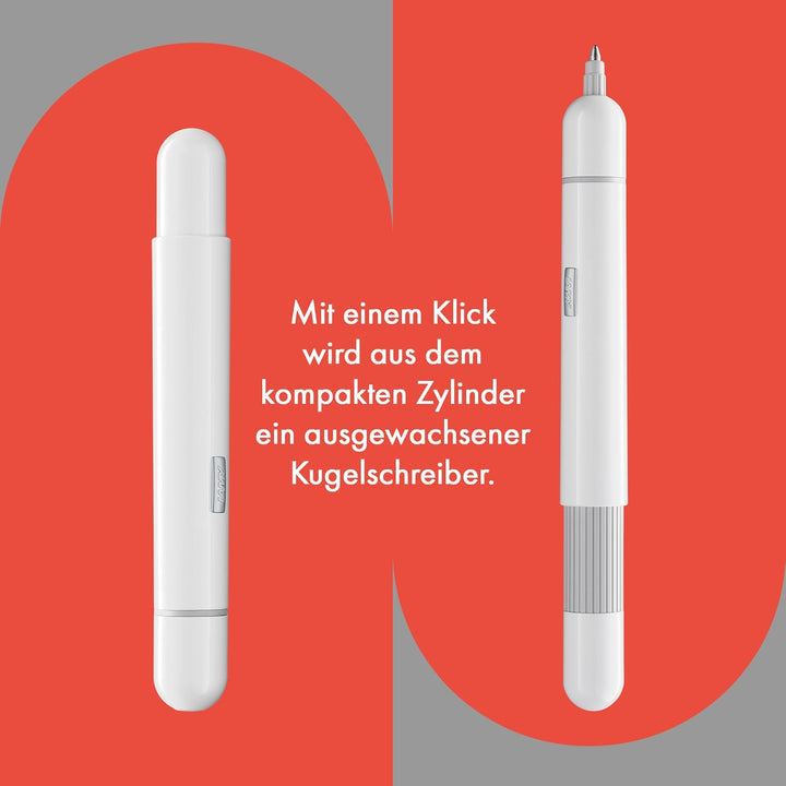 LAMY pico kleiner Taschen-Kugelschreiber 288 aus Metall im Lack-Finish in der Farbe weiss mit Druckm