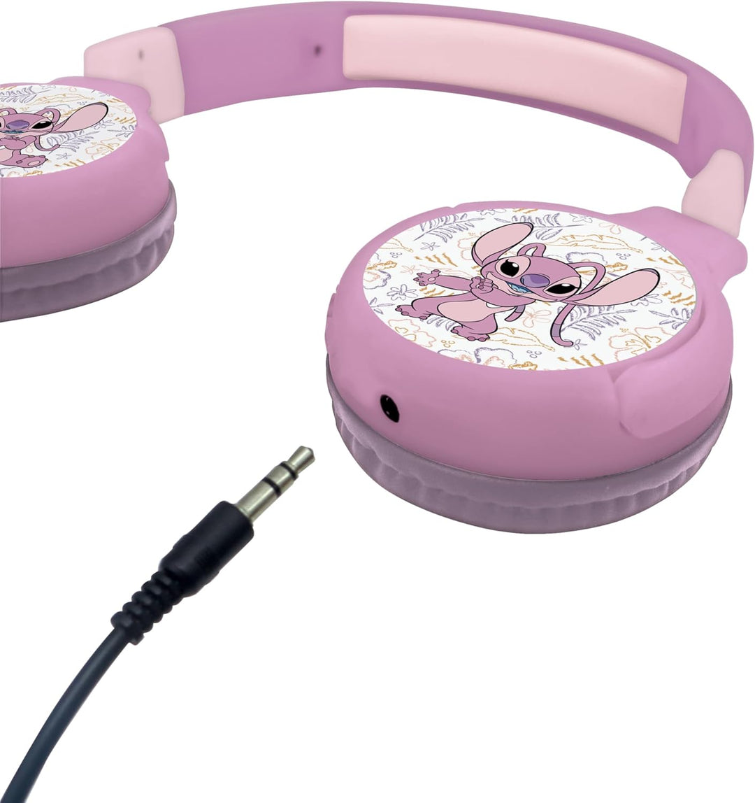Lexibook, Disney Stitch, Angel 2-in-1 Bluetooth- und Kabelkopfhörer mit Mikrofon und Steuertasten, f