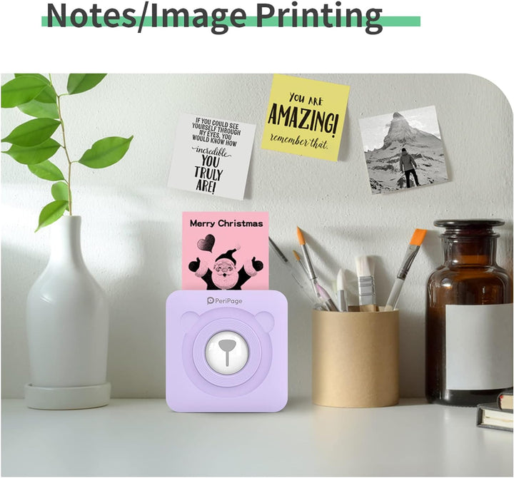 Bisofice PeriPage Mini-Drucker, Handy-Drucker, Mini-Tasche, Thermodrucker, kabellos, BT-Bild, Foto-E