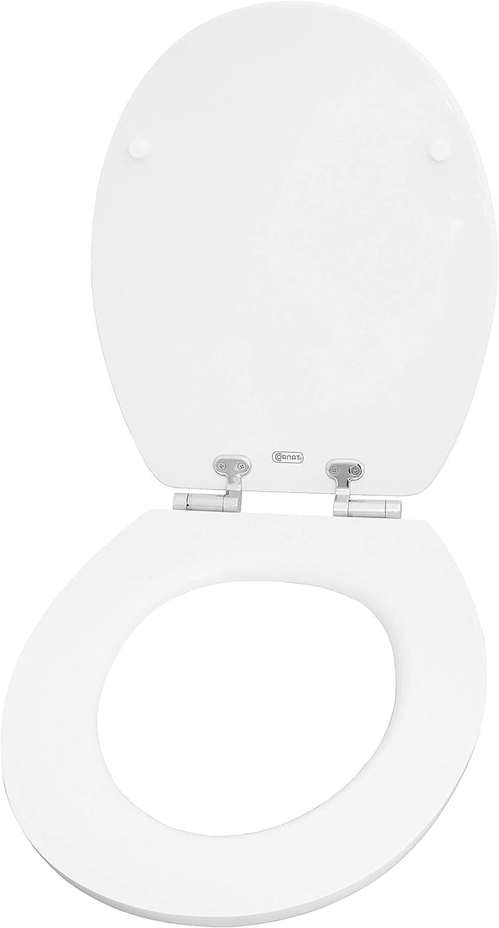 Cornat WC-Sitz "Vale" - Klassisch weisser Look - Hochwertiger Holzkern - Absenkautomatik & Schnellbe