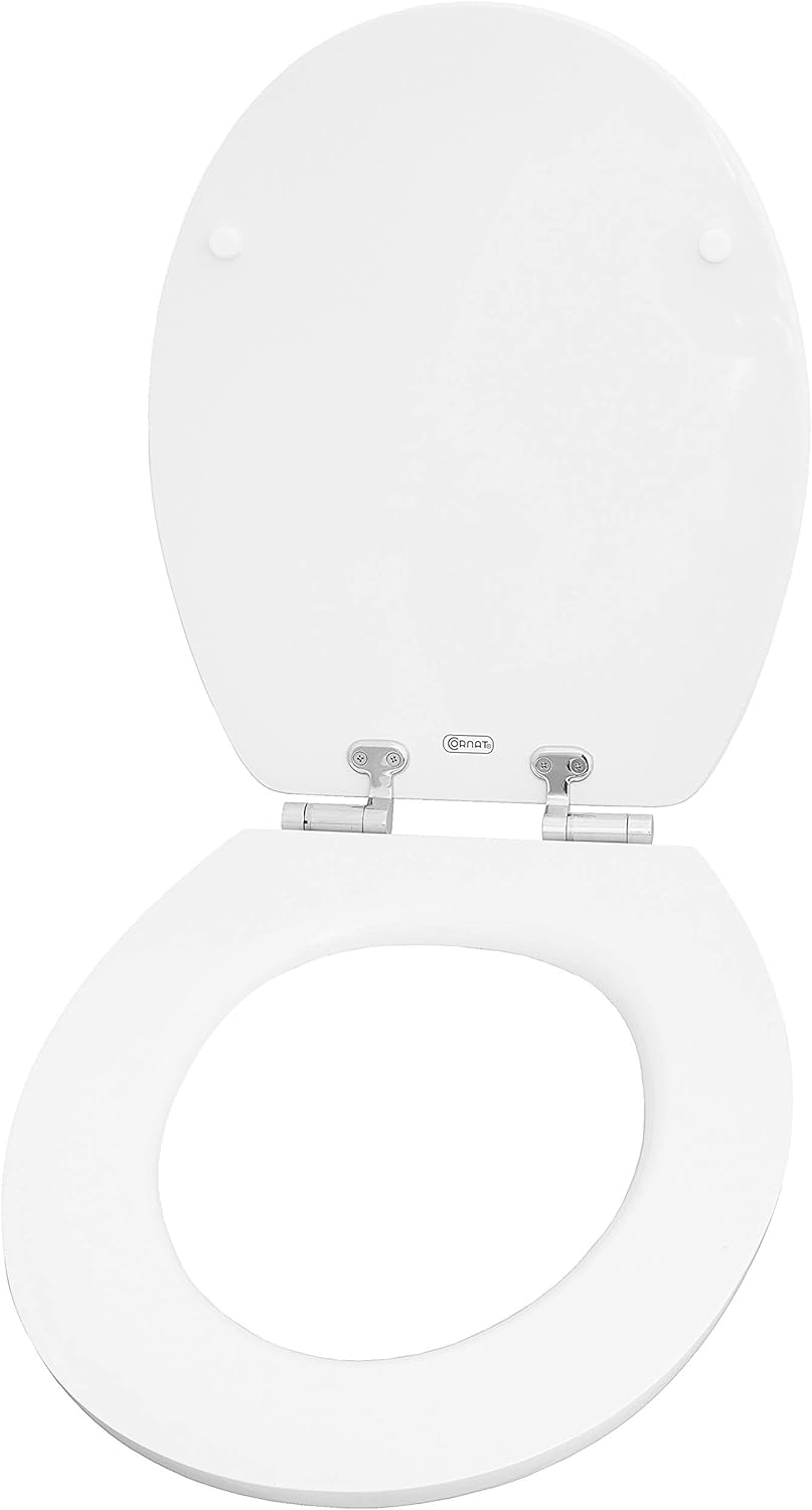 Cornat WC-Sitz "Vale" - Klassisch weisser Look - Hochwertiger Holzkern - Absenkautomatik & Schnellbe