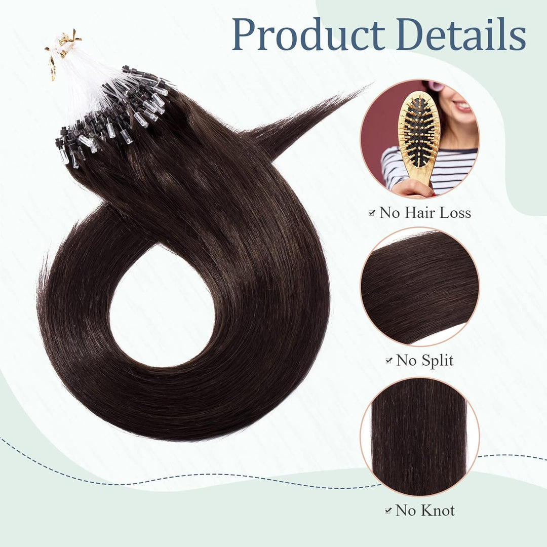 Silk-co Microring Extensions Echthaar 0.5g Haarteile Echthaar 100 Strähnen Weich Glatt Haarverlänger
