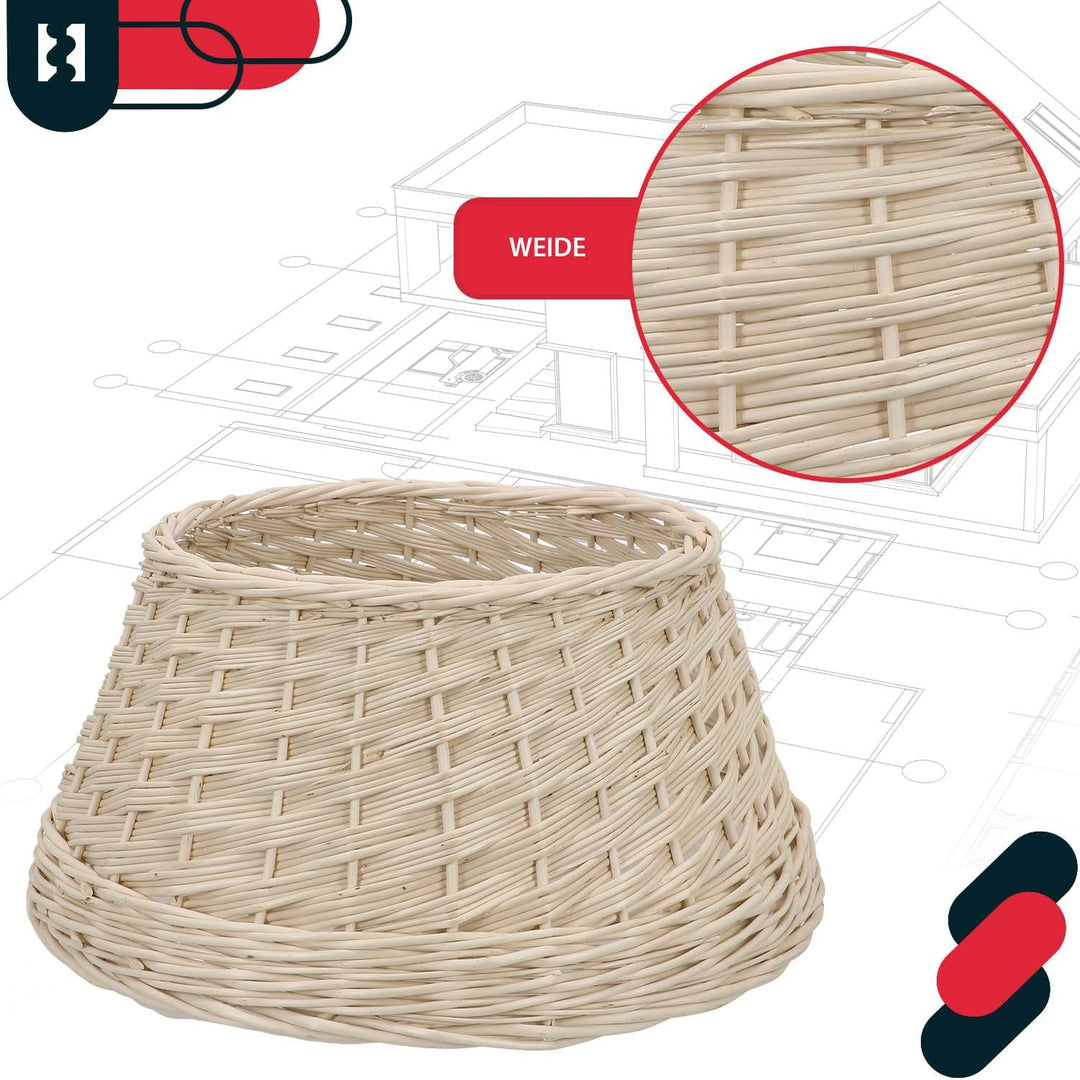 KOTARBAU® Weihnachtsbaum Rock aus Weide Ø 45 cm Gebleicht Christbaumständer aus Rattan Natur Weihnac