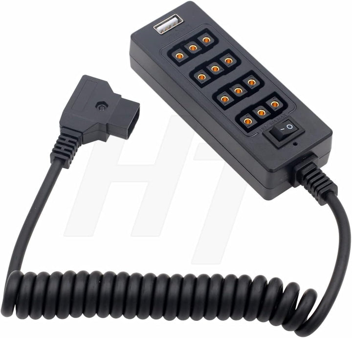 HangTon D-TAP Power Splitter 1 bis 4 P-Tap und USB-Adapter-Konverter, 1/4 '' Schraubbefestigung für