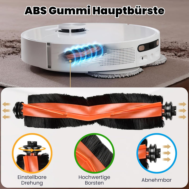 NIXOOT 24 Stück Zubehörset für Xiaomi X20+ / X10+ Saugroboter, Ersatzteile 1 Hauptbürste 6 Wischpad