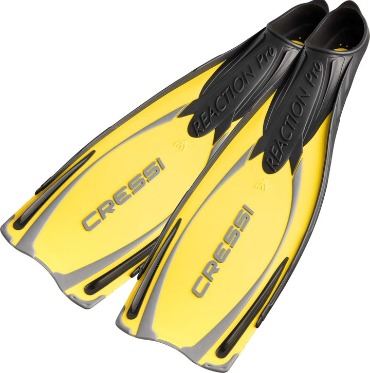 Cressi Reaction Pro Fins - Flossen zum Tauchen, Freitauchen und Schnorcheln, Adult Unisex 46/47 Gelb