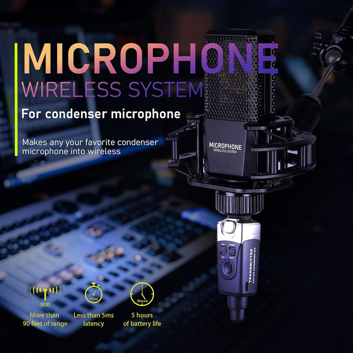 Xvive U3C Wireless Mikrofon System 2.4G Wireless XLR Mikrofon Sender Empfänger für Kondensator Mikro