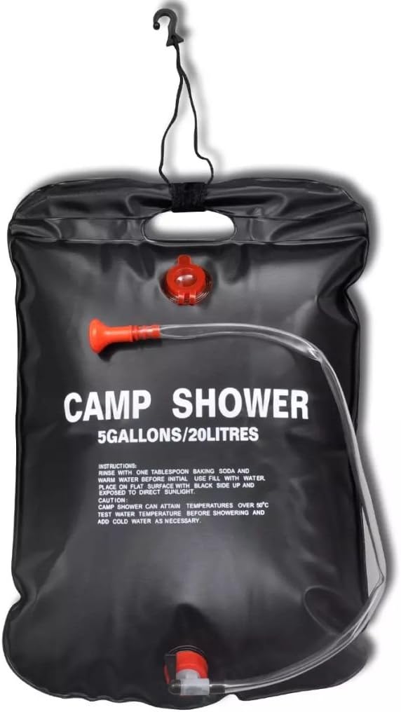 2er Set Solardusche PVC mit Ventil Campingdusche Gartendusche Pooldusche 20L 59,5 x 40cm Schwarz für