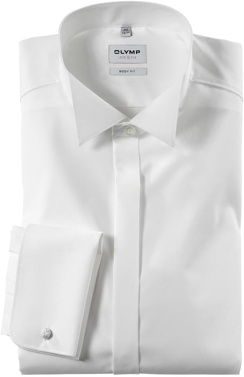 OLYMP Level Five Body fit Gala Hemd Langarm Stretch weiss 36 Beige, 36 Beige