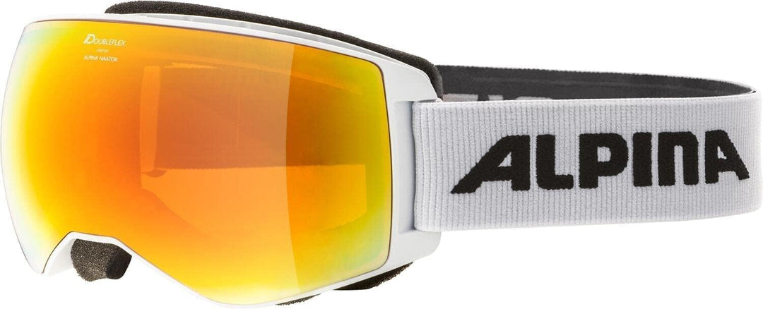 Alpina Unisex Naator Hm Skibrille (1er Pack) Einheitsgrösse Weiss-Orange, Einheitsgrösse Weiss-Orang