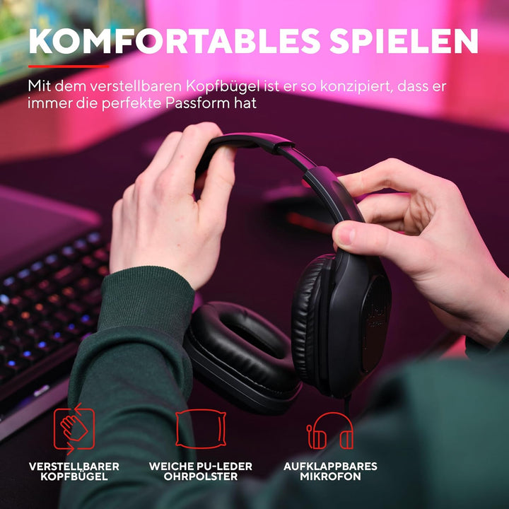 Trust Gaming GXT 415 Zirox Leichtes Gaming Headset mit 50-mm-Treiber für PC, Xbox, PS4, PS5, Switch,