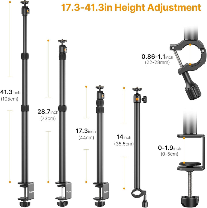Kamera Tischhalterung, ULANZI LS02 Kamera Tischstativ, 44cm-105cm Einstellbar, Overhead Stativ für S