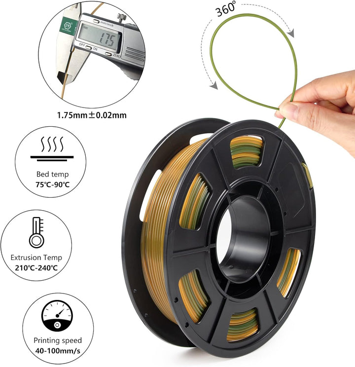IEMAI 3D Drucker Filament PETG Set, Rainbow Filament PETG 1.75mm, PETG Filament 1.75mm, Regenbogen 2