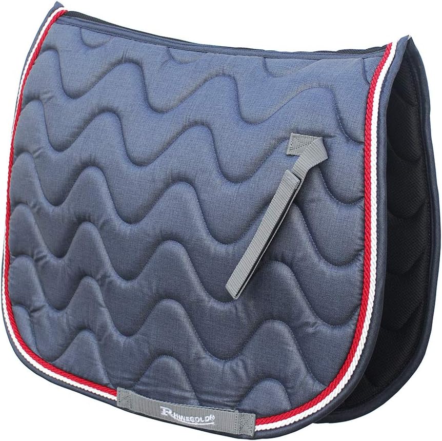 Rhinegold Sattelpolster Wave Pony Denim with Red, Pony Denim with Red