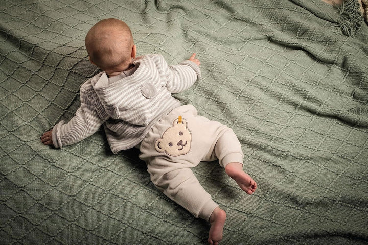 Steiff Unisex Baby Basic Jogginghose mit Beinbündchen Lässige Hose 62 Wind Chime, 62 Wind Chime