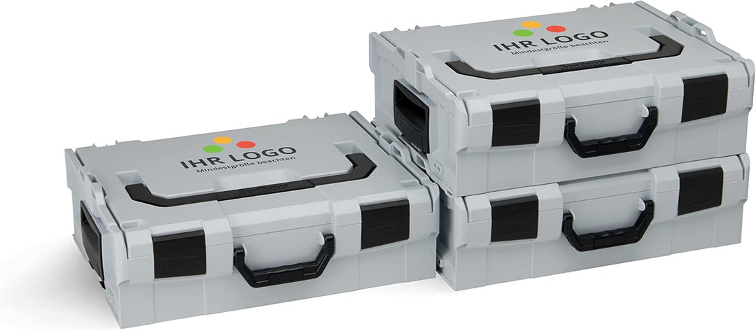 LBOXX Sortimo L BOXX 136 3er Set | Grösse 2 grau individuell anpassbar mit Ihrem Logo | Werkzeugkoff