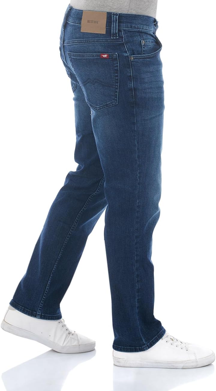MUSTANG Herren Jeans Tramper Straight Fit Jeanshose Hose Denim Stretch Baumwolle Blau Schwarz w30 w3