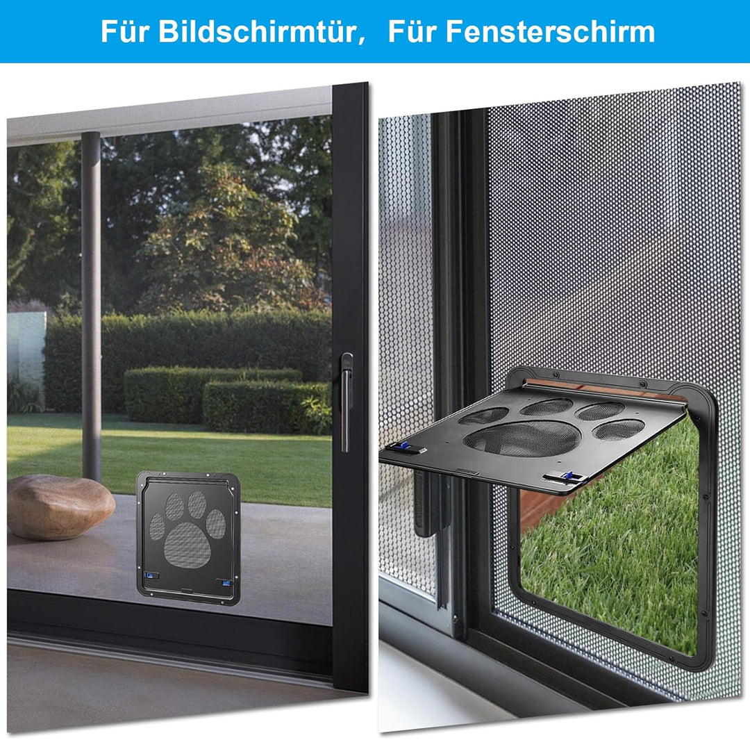 Ownpets Haustierklappe, Katzenklappe für fliegengitter, Magnetische Katzentür mit automatische versc