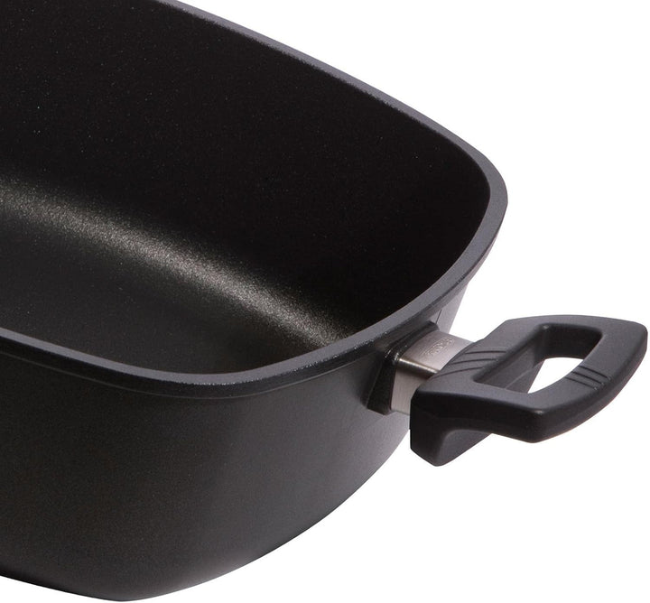 Eurolux Guss-Kasserolle 28x28 cm Induktion Set mit Deckel - 10 cm hohe quadratische Bratenkasserolle