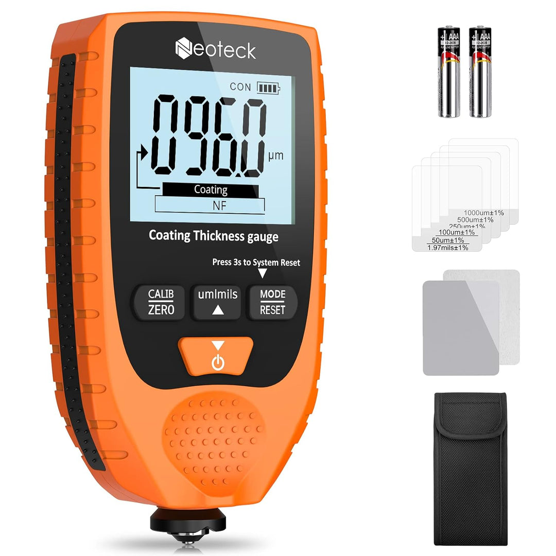 Neoteck Schichtdickenmessgerät Lackdickenmessgerät Auto mit LCD-Display für Stahl- und Aluminium-Bas
