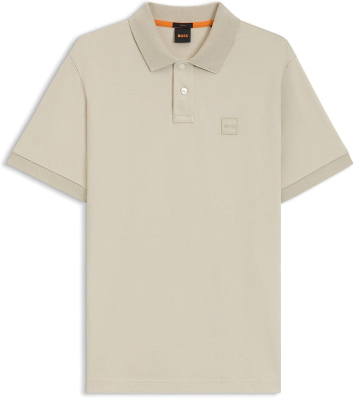 BOSS Herren Passenger Slim-Fit Poloshirt aus Stretch-Baumwolle mit Logo-Aufnäher M Light Beige271, M