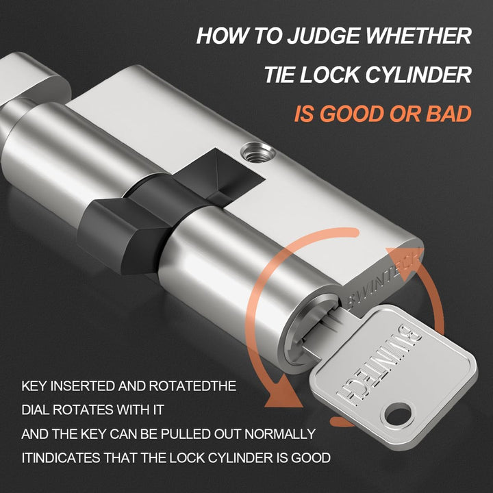 Bwintech 1 Stück 45/50Tmm Euro Messingzylinder, 95mm Knauf/Schlüsselzylinderschloss mit 5 horizontal