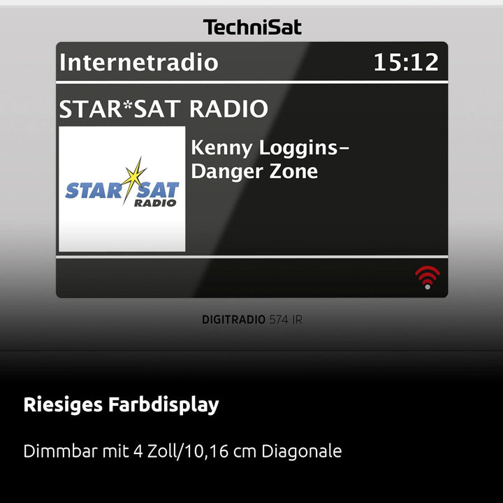 TechniSat DIGITRADIO 574 IR – Stereo-Internetradio (DAB+, FM, WLAN, Bluetooth-Audiostreaming, 4 Zoll
