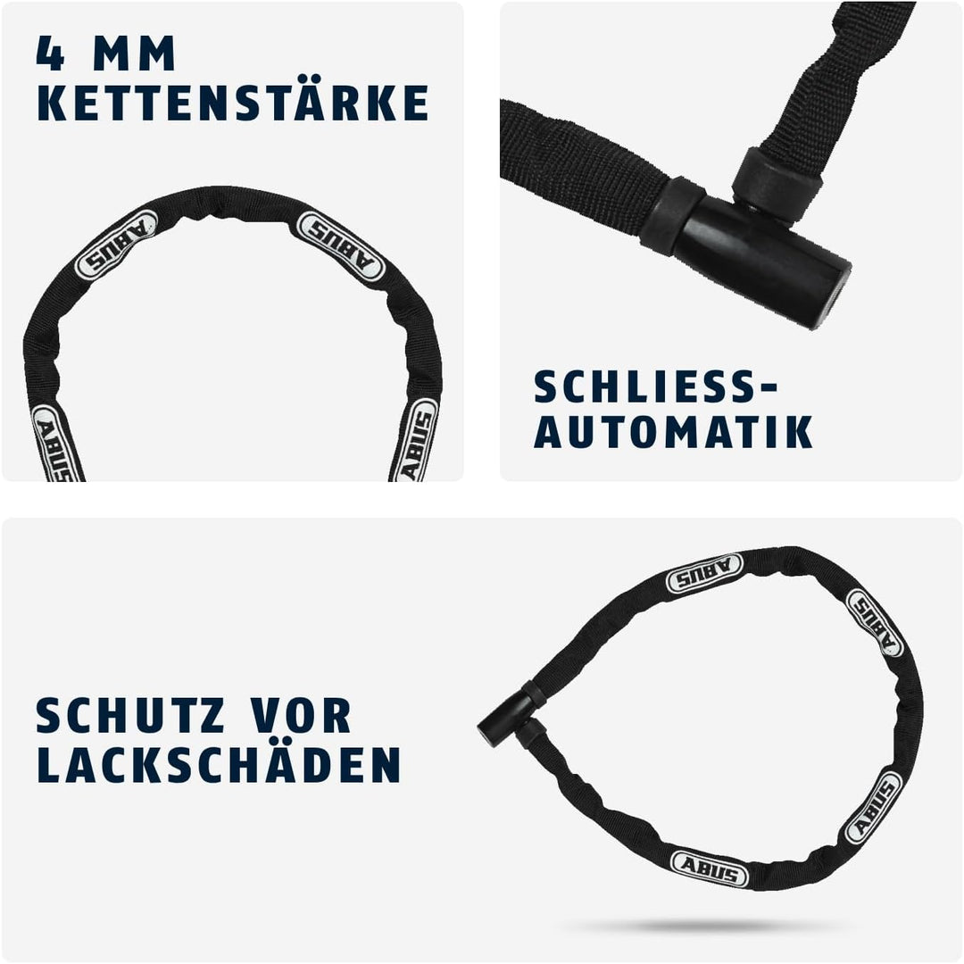 ABUS Kettenschloss Steel-O-Chain 4804K – Fahrradschloss aus Spezialstahl – ABUS-Sicherheitslevel 4 S