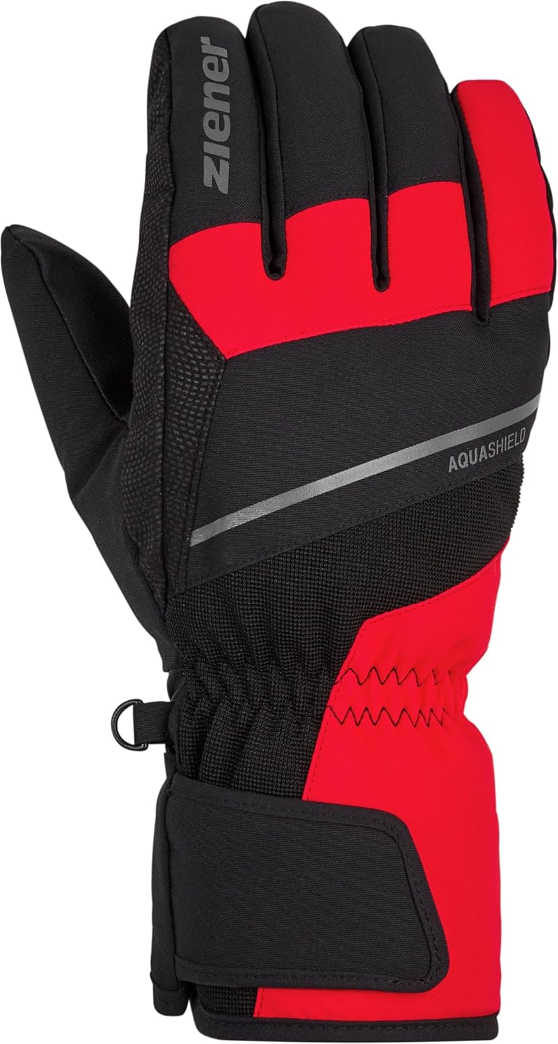 Ziener Herren Gezim Ski-Handschuhe/Wintersport | wasserdicht, atmungsaktiv 9.5 red, 9.5 red