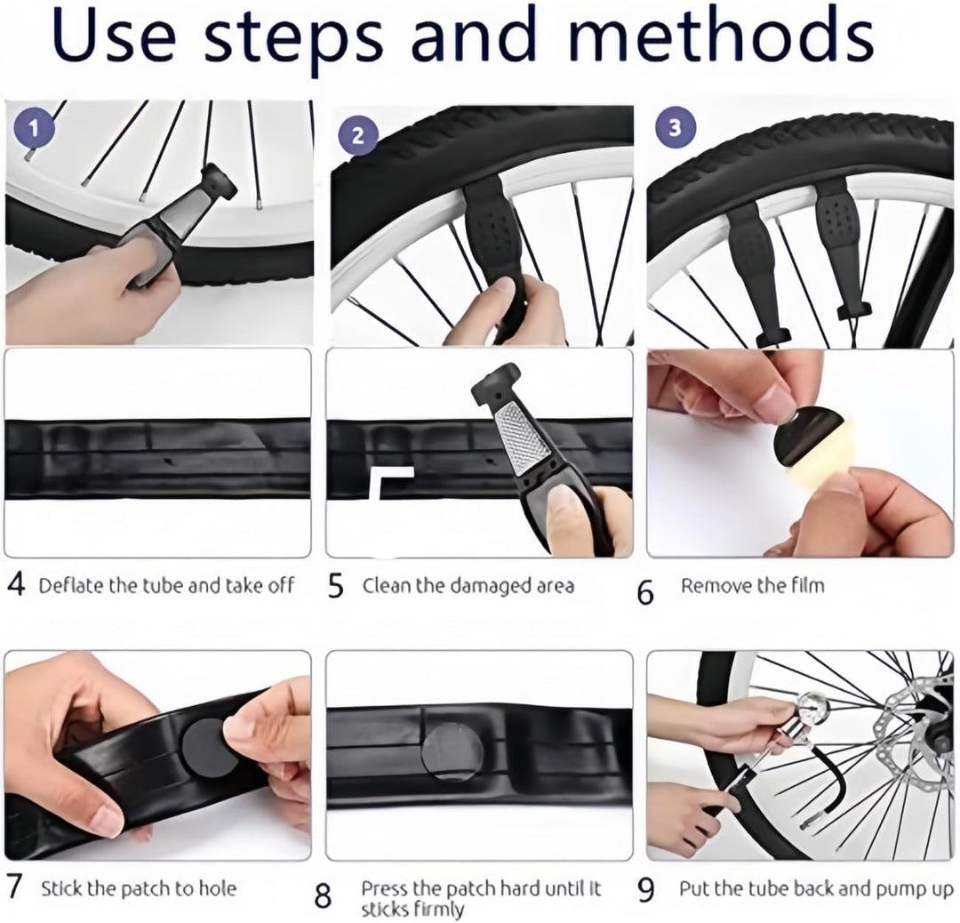 COZYROOMY Fahrrad Reifen Reparaturset - Reparatur Werkzeug Set mit 210 Psi-Minipumpe 10 in 1 Multito