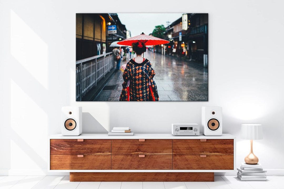 deyoli traditionelles japanisches Gewand Format: 100x70 als Leinwandbild, Motiv fertig gerahmt auf E