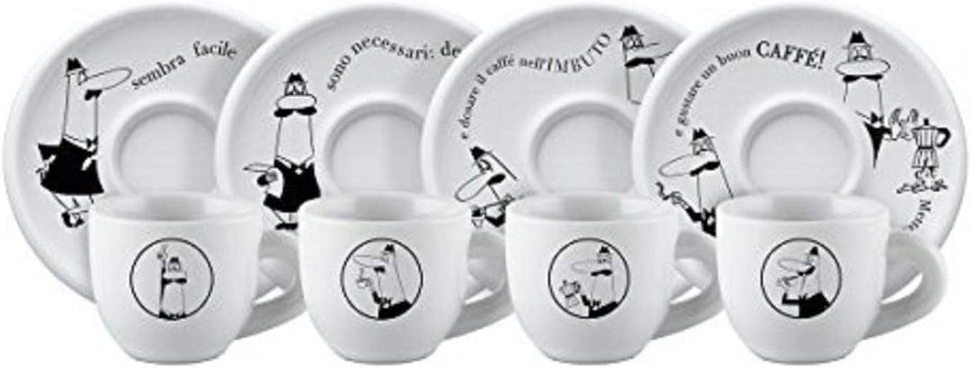 Bialetti TAZZINE Moka CAROSELLO Frühstückstassen, mehrfarbig,
