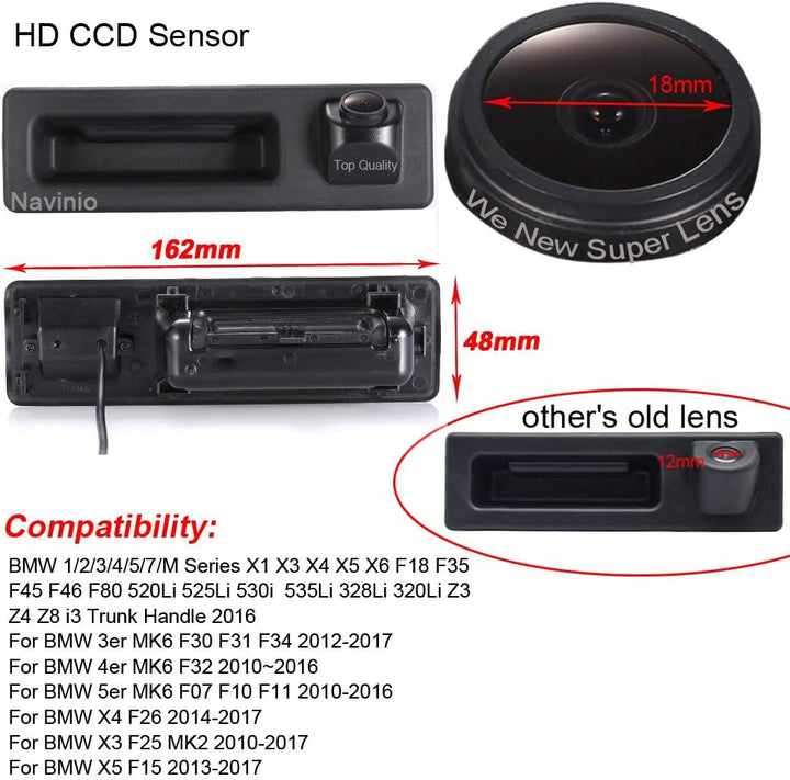 Navinio Super Pro HD Auto Kamera Rückfahrkamera für BMW 118 316 318 320 325 328Li 120i 335 320i 330i