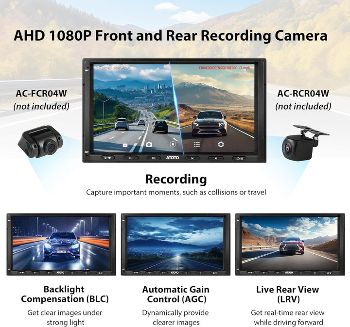 ATOTO S8MS Digital Media-Receiver Android Doppel-DIN Autoradio, 7 Zoll Display, Android Auto drahtlo