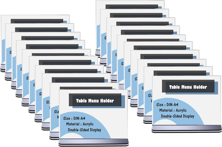 TUKA 20er Tischaufsteller A4 Querformat mit Sockelboden, Acryl Werbeaufsteller Tischständer Doppelse