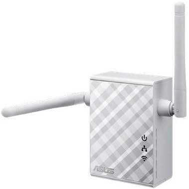Asus RP-N12 Repeater (Wi-Fi 4 N300, WLAN Reichweitenverlängerung, Power-Schalter, 2 externe Antennen