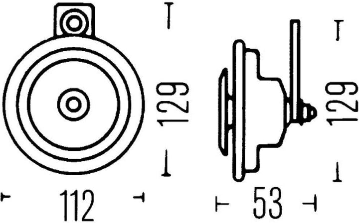 HELLA Horn - HEAVY DUTY HORN B36 - 24V - 105dB(A) - Frequenzbereich: 335Hz - Tiefton - elektrisch -