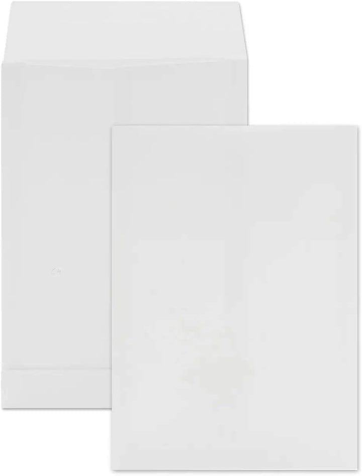 Netuno 50x weisse Faltentasche DIN C4 229× 324 mm 130g weiss Umschlag erweiterbar Faltenversandtasch