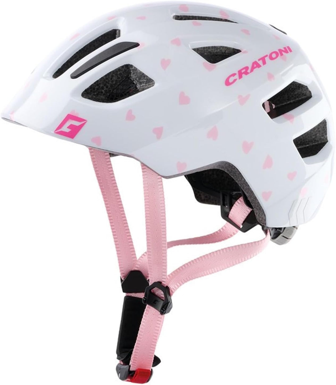 Cratoni Unisex Jugend Maxster Fahrradhelm, Herz/Rosa Glänzend, XS/S
