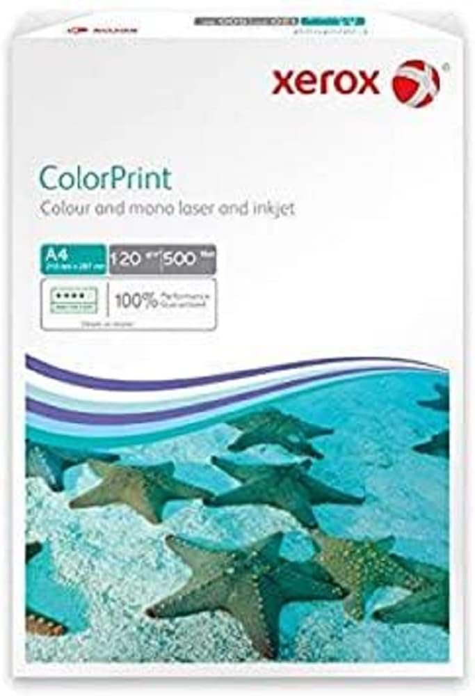 Xerox 003R96602 Premium Farblaser-Papier Druckerpapier DIN A4, 120 g/m², 500 Blatt pro Pack , weiss