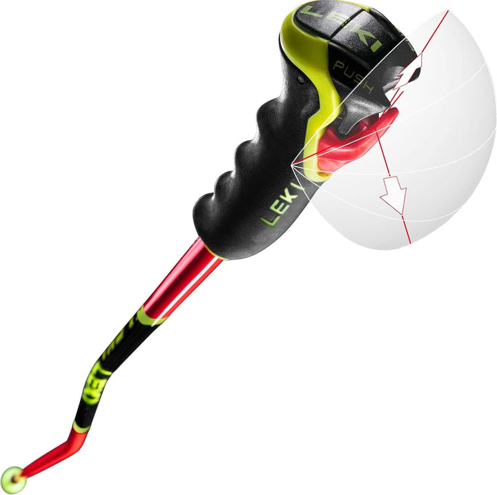 LEKI Unisex-Adult Skistock 90 Bright Red - Black - Neon Yellow, 90 Bright Red - Black - Neon Yellow