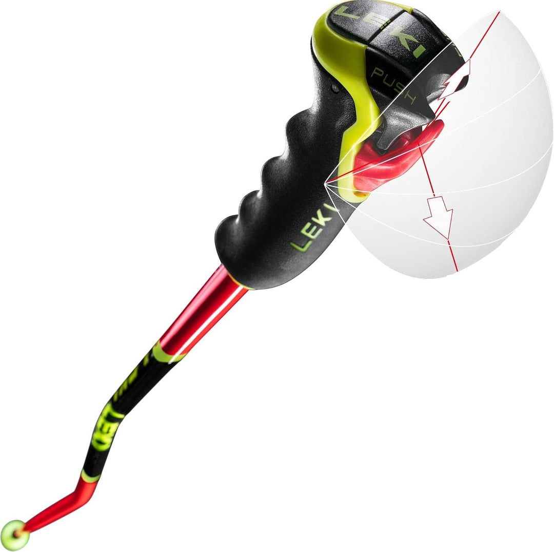 LEKI Unisex-Adult Skistock 115 Bright Red - Black - Neon Yellow, 115 Bright Red - Black - Neon Yello