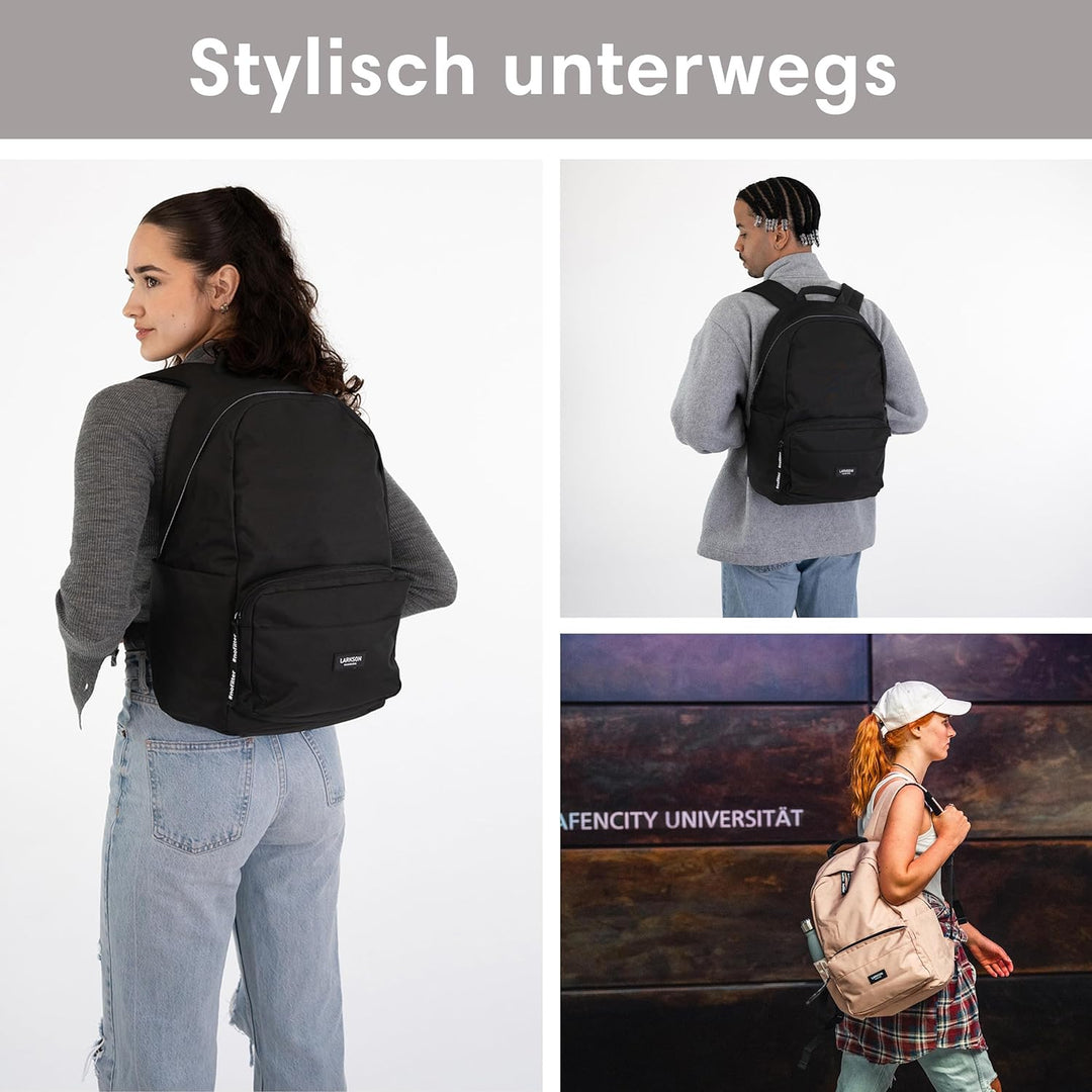 LARKSON Schulrucksack Mädchen & Jungen Teenager - No 3 - Rucksack Damen & Herren für Schule - 16" La