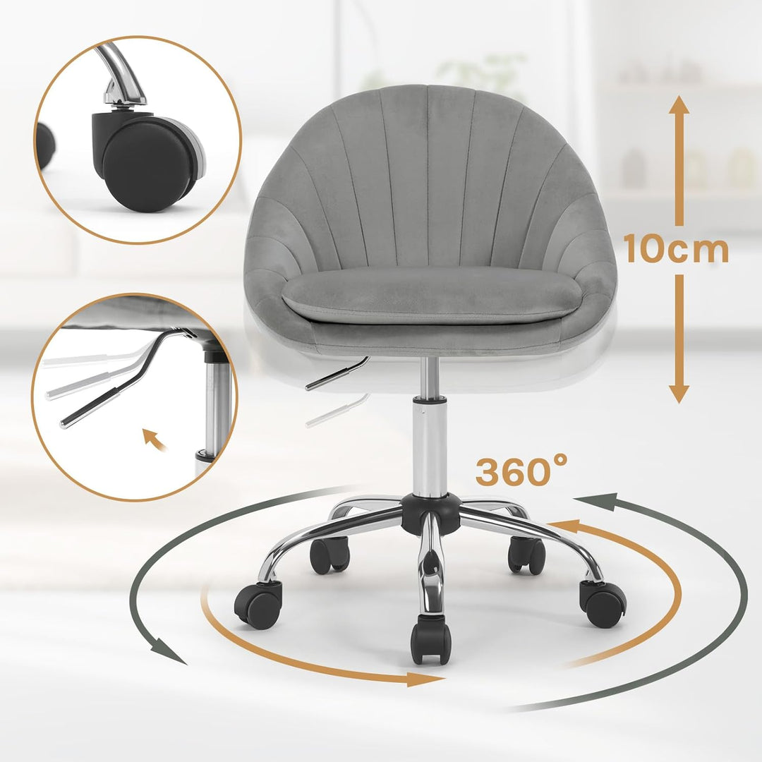 WOLTU Homeoffice Stuhl, Bürostuhl ergonomisch, Schminkstuhl drehbar, Drehstuhl mit Rollen, Schreibti