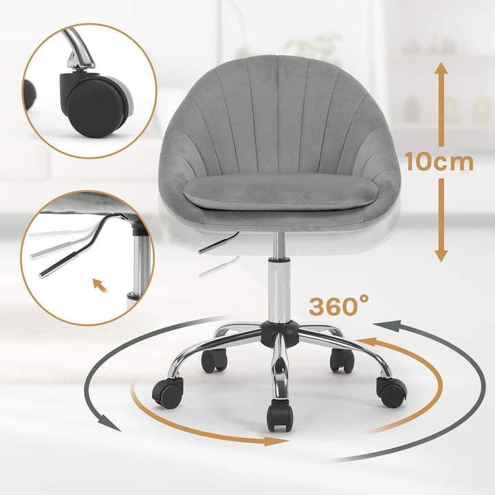 WOLTU Homeoffice Stuhl, Bürostuhl ergonomisch, Schminkstuhl drehbar, Drehstuhl mit Rollen, Schreibti