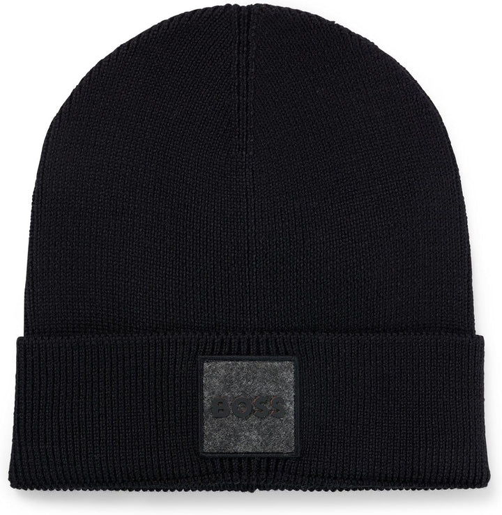 BOSS Herren Mütze Strickmütze Foxxy Einheitsgrösse -001 black, Einheitsgrösse -001 black
