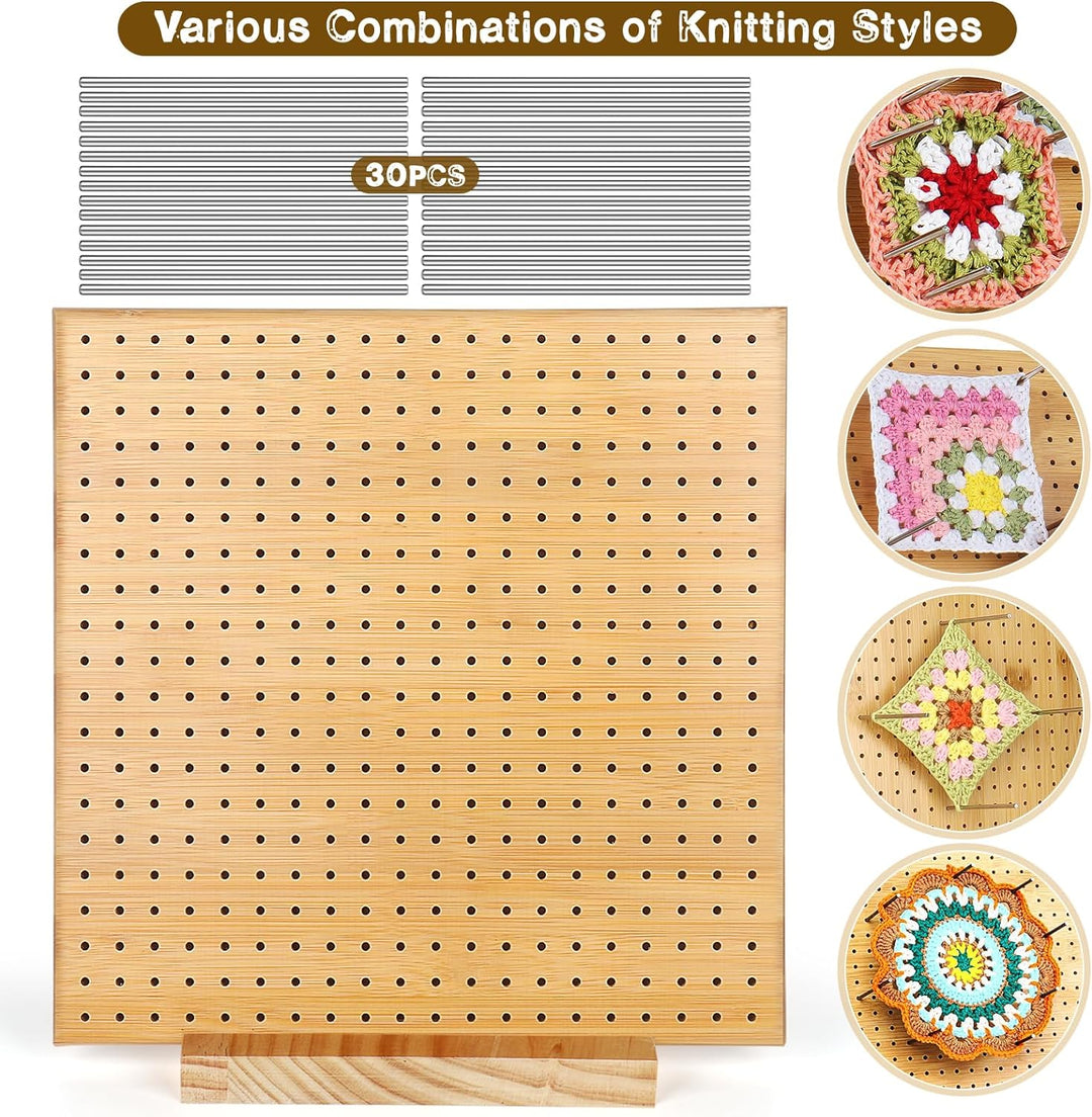 Coopay Granny Square Spanner Gross, Wood Blocking Board 28 x 28 cm, Granny Square Blocking Board Häk