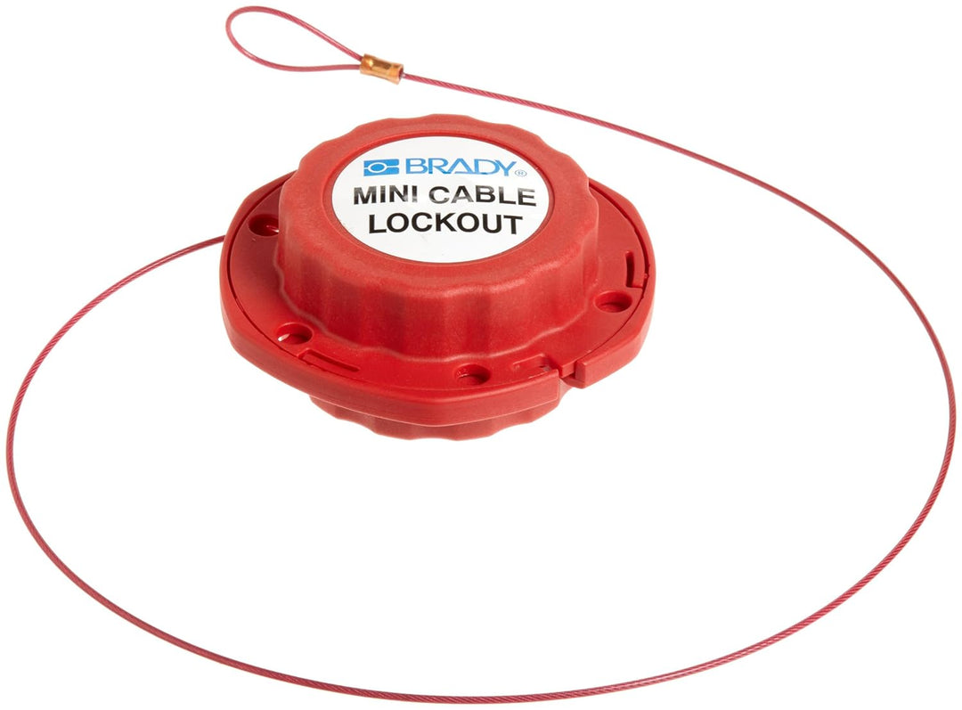 Mini-Stahl-Kabelschloss, 100 mm x 2,44 m x 45 mm, Rot